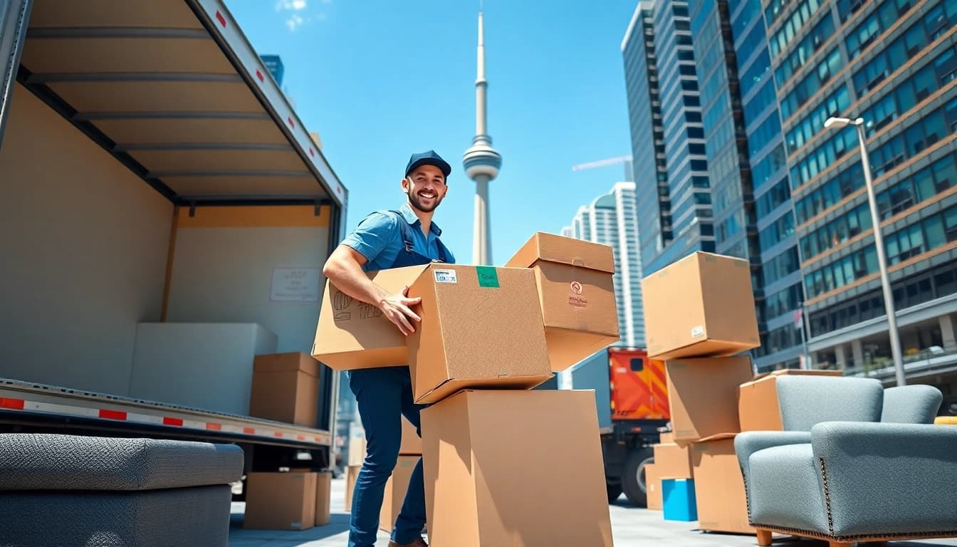 Best Toronto Movers assisting with a lively city move, showcasing teamwork and dedication.