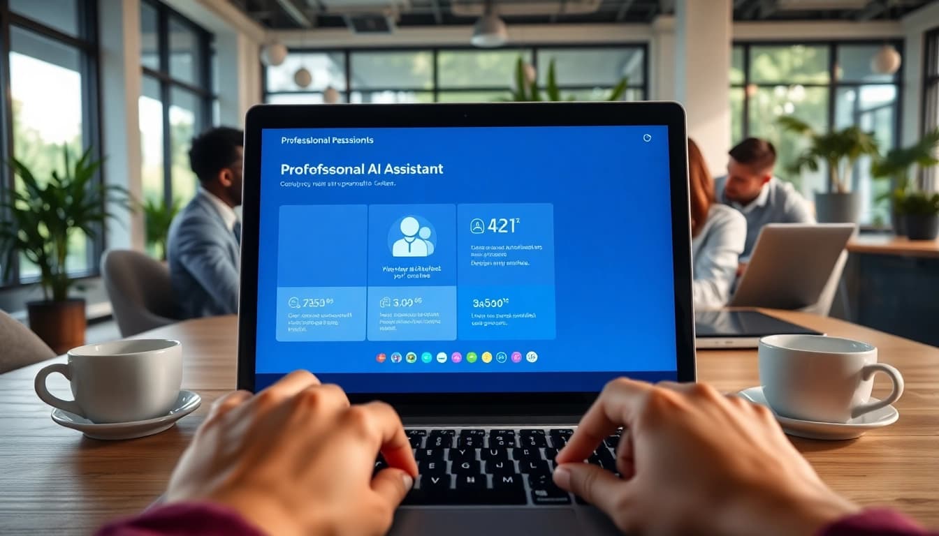 AI assistant for enterprise teams enhancing collaborative workflows in a modern office.