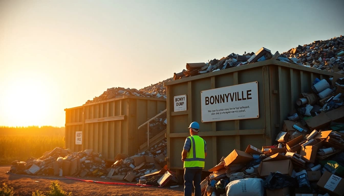 Efficient waste disposal at the bonnyville dump showcasing recyclable materials and workers.