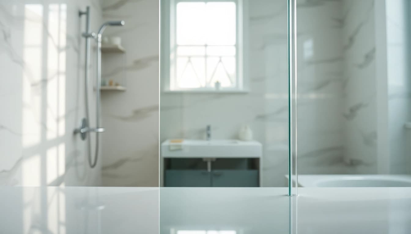 Elegant semi-frameless shower screen elevating a chic bathroom design.