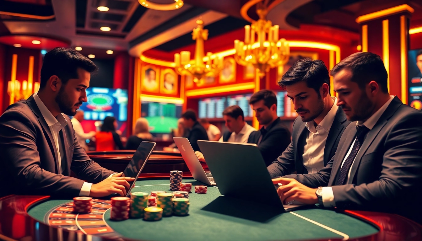 Betting excitement on llink alternatif sbobet with players and vibrant casino elements.