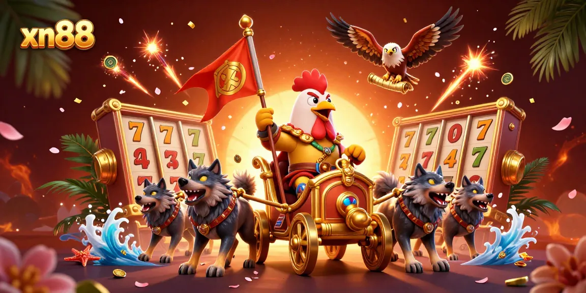 Experience xn88's thrilling slot adventures with a rooster warlord and dynamic game elements!