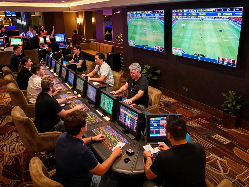 Exciting sports betting atmosphere at RR88bet with fans engaged in real-time gameplay.
