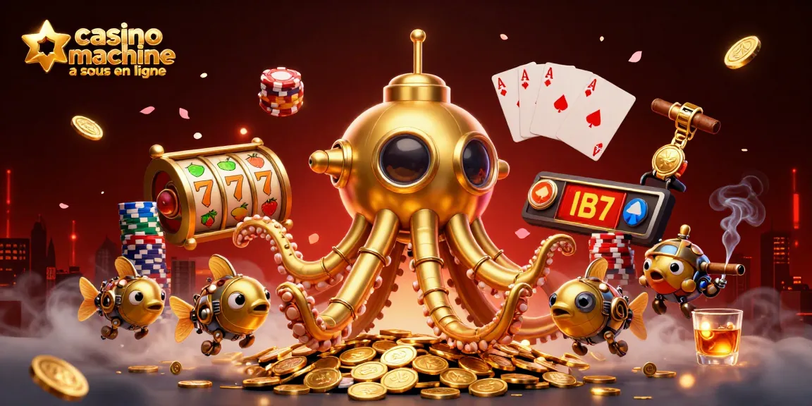 Découvrez la magie des machines à sous en ligne avec cette illustration colorée représentant le casino machine à sous en ligne.