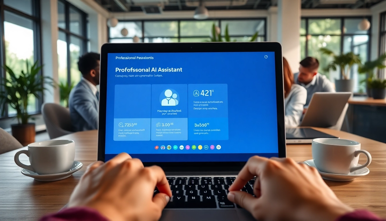 AI assistant for enterprise teams enhancing collaborative workflows in a modern office.