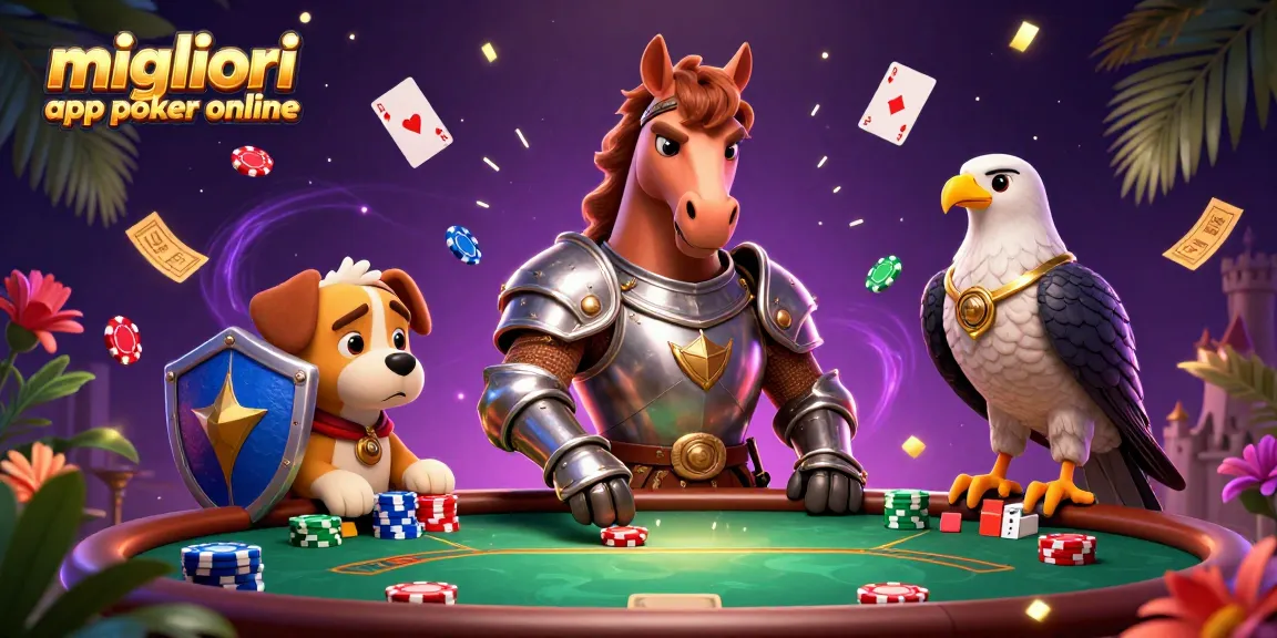 Scopri le migliori app poker online mentre gioca al tavolo da poker in un'illustrazione vivace.