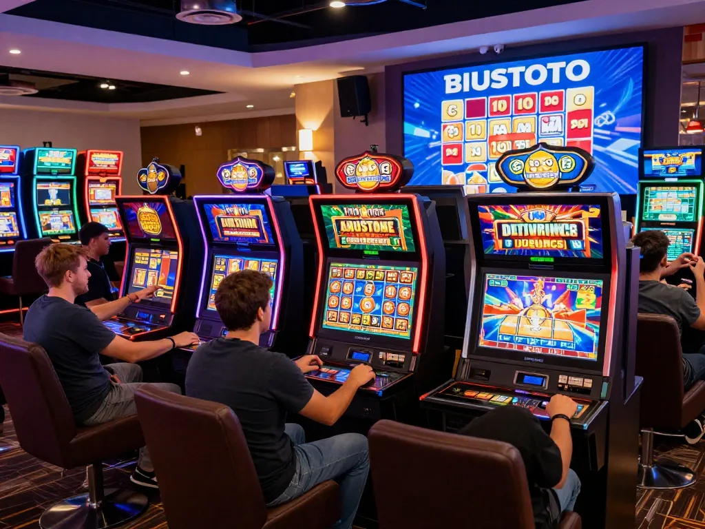 Players enjoying the exciting gaming experience at BIUSTOTO online slot site with vibrant atmosphere and engaging graphics.