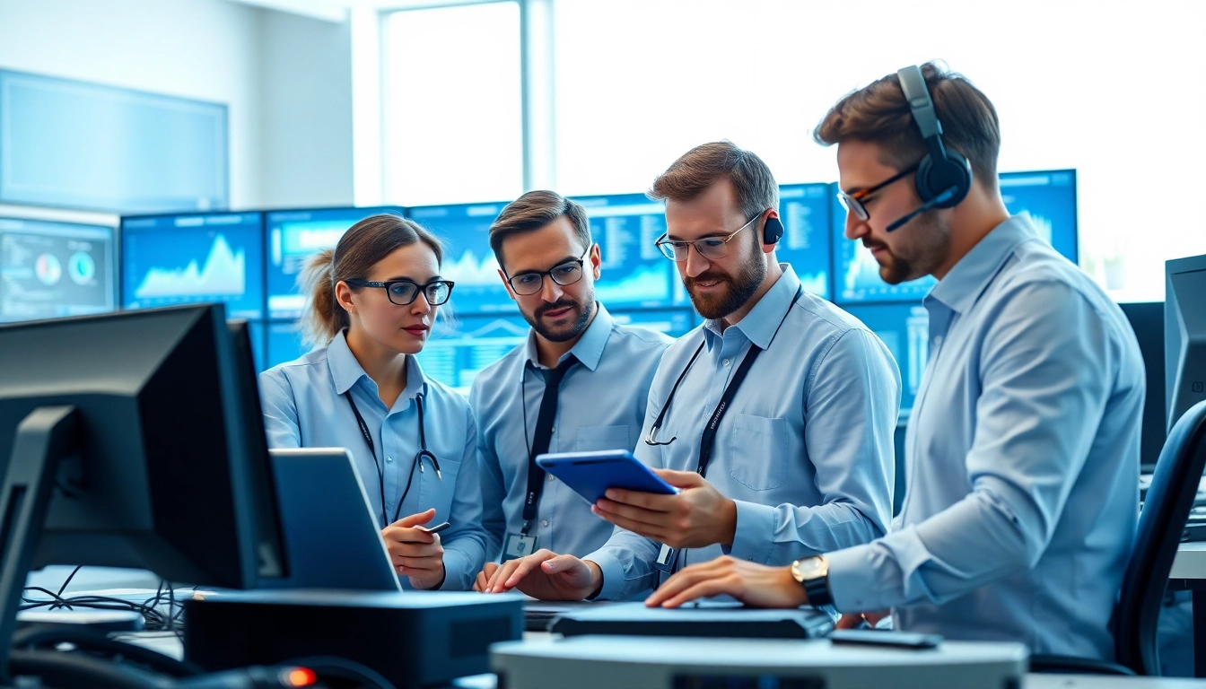 Collaborative IT team providing managed IT services Lakeland in a modern office.