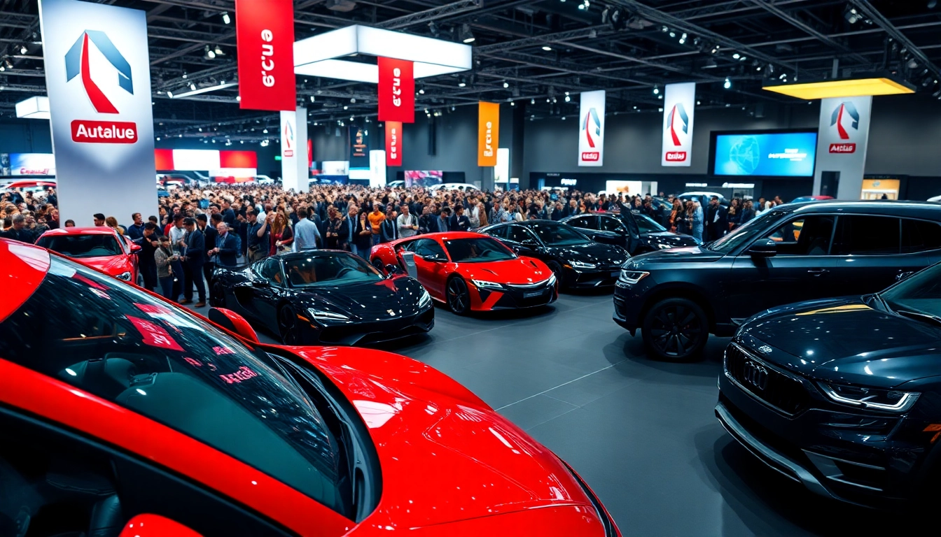 Engaged visitors admire the stunning auto cars show featuring various sleek vehicles.