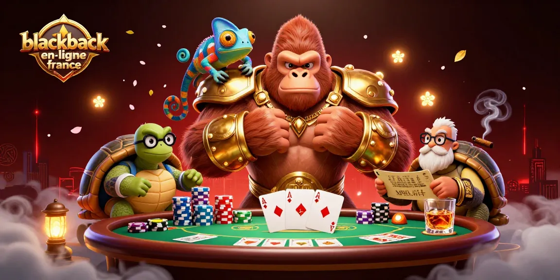 Jouez au blackjack en ligne France avec une scène ludique illustrant la stratégie du jeu.