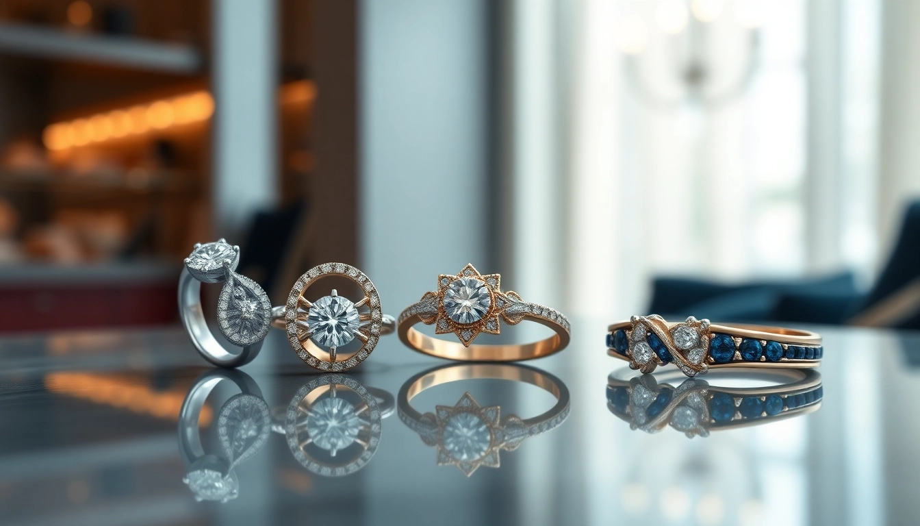 Showcasing stunning luxury rings with intricate designs, sparkling details, and elegant textures.