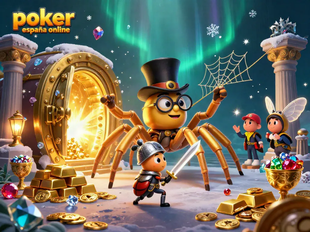 Conéctate a póker españa online y juega de manera estratégica con esta ilustración colorida.