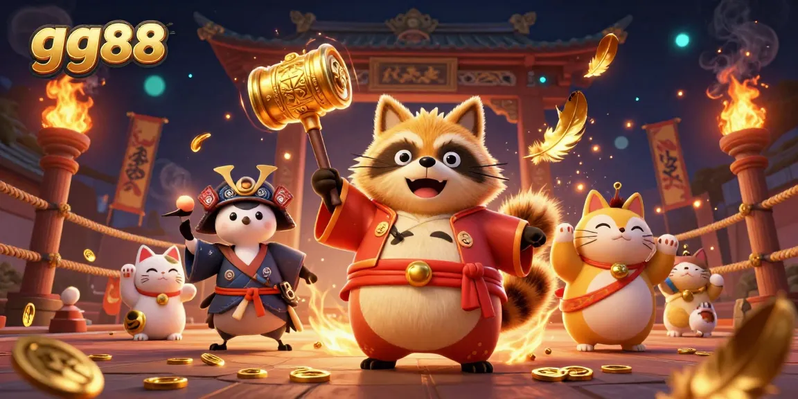 Experience the excitement of gg88 gaming with vibrant characters and dynamic casino elements in this illustrated scene.