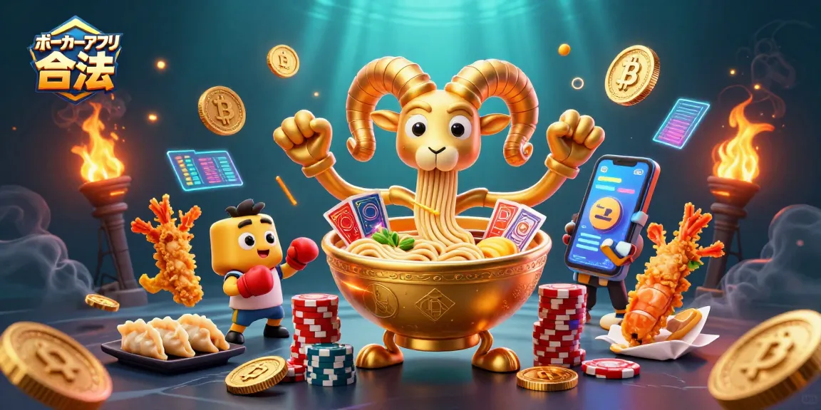 ポーカーアプリ 合法をテーマにしたカラフルな3Dイラスト、ギャルソンのポーカーキャラクターが登場