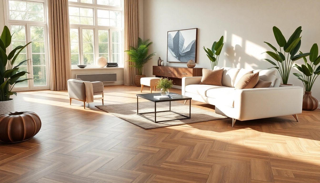 Explore luxury vinyl flooring options for your home flooring near me in a modern living room.