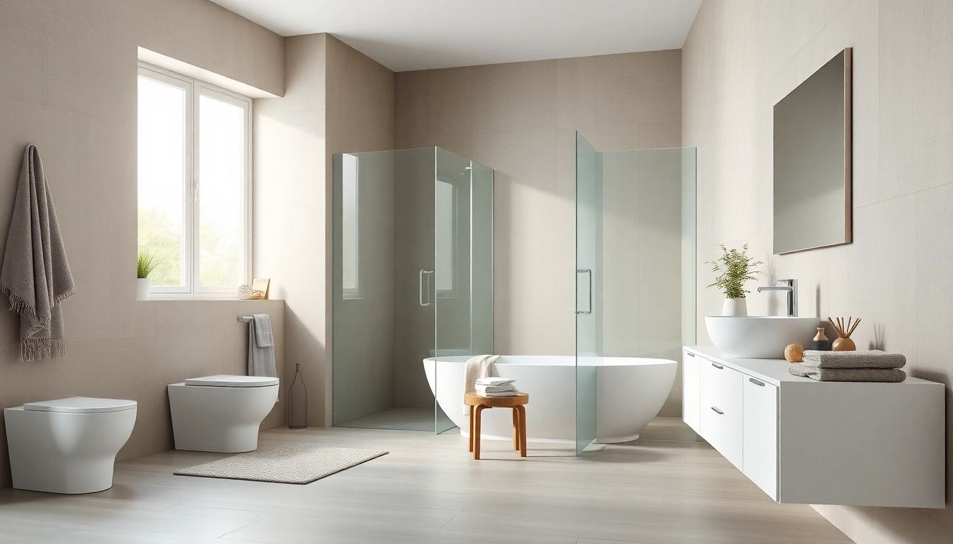 Sonni sanitär GmbH präsentiert moderne Badezimmerprodukte in einem stilvollen Bad.