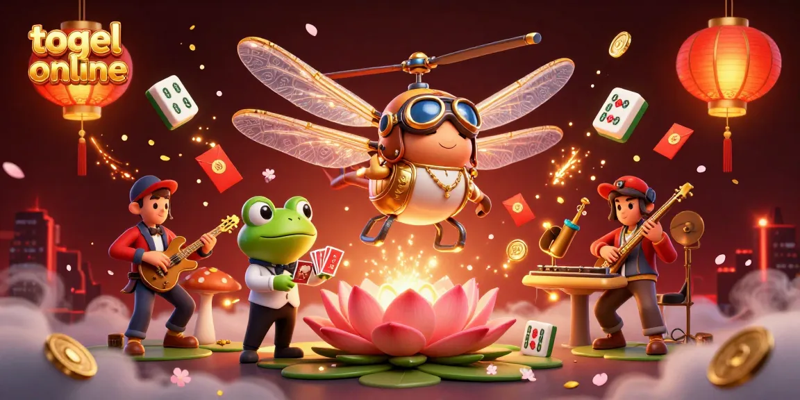 Experience the excitement of togel online with vibrant casino elements and engaging characters in a dynamic scene.