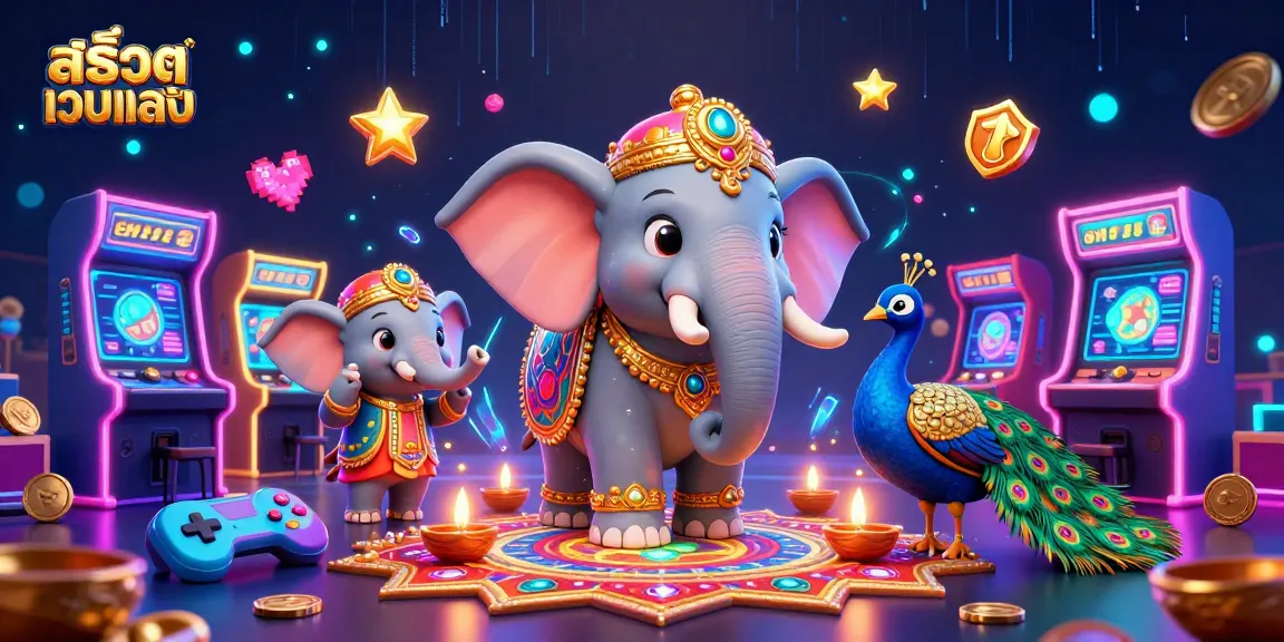 Play สล็อตเว็บตรง with colorful game elements, vibrant characters, and dynamic casino action.