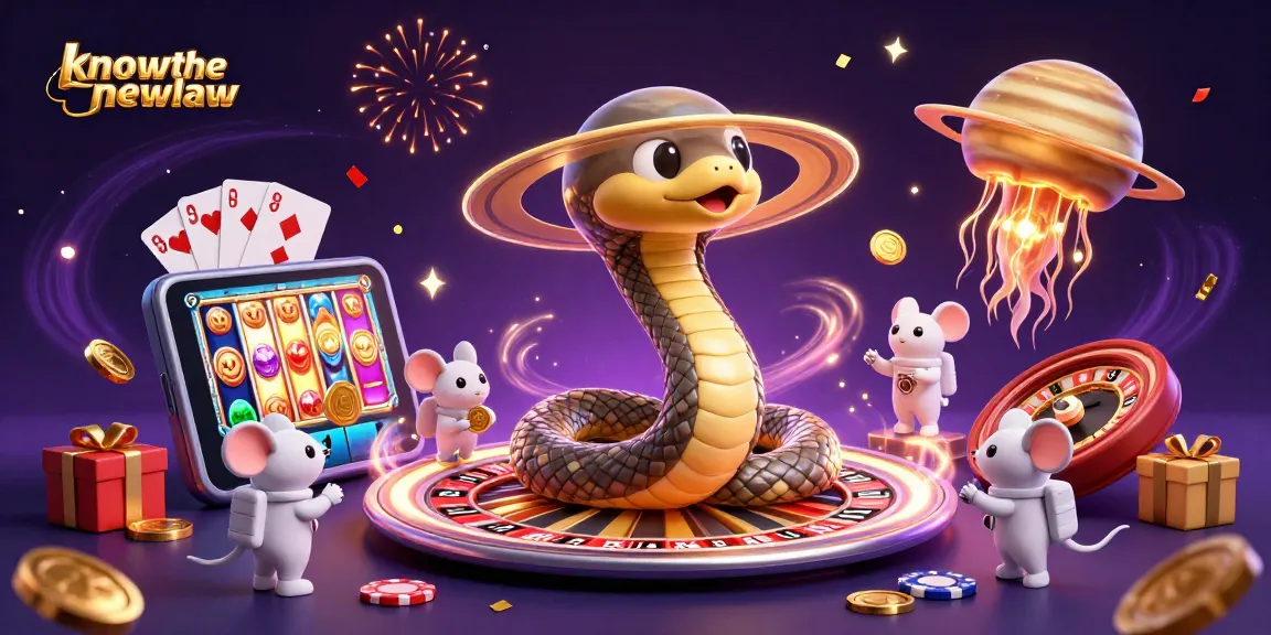 Engage in cosmic gambling with amazing 3D casino elements in knowthenewlaw-themed illustration.