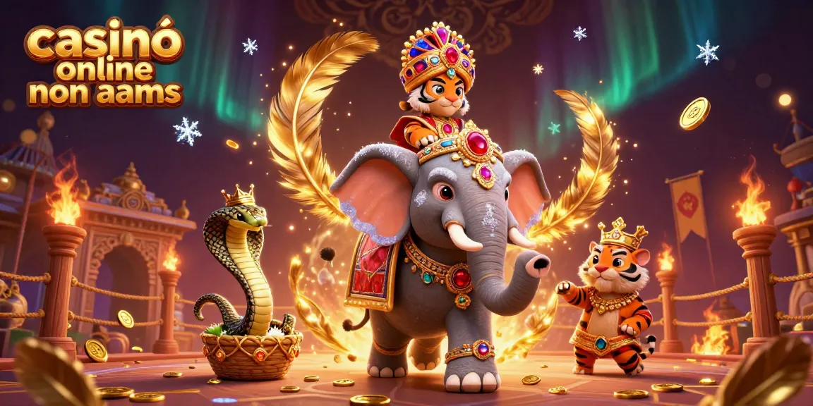 Giocando nei casinò online non aams con l'elefante e il maharaja, mentre splendidi dettagli e monete dorate circondano la scena.