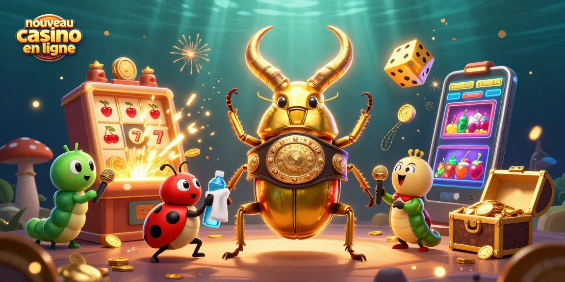 Profitez de l'expérience du nouveau casino en ligne avec une illustration captivante de jeux et de succès.