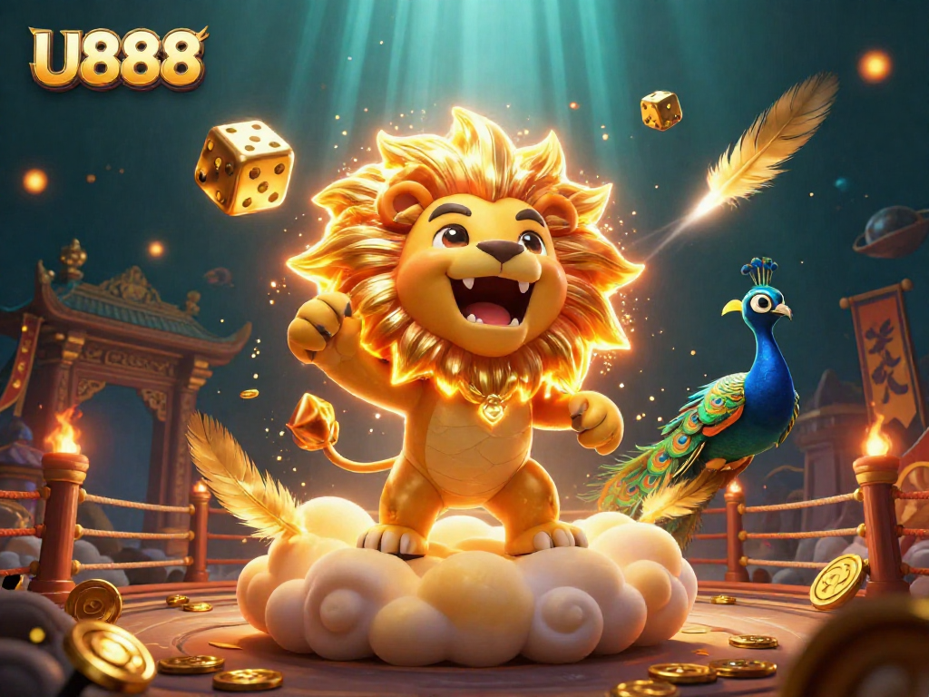 Experience thrilling gaming moments with U888's vibrant action-packed casino scene.