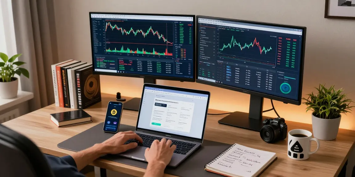 Cloud mining site analysis in a modern crypto trading workspace with advanced charts and blockchain tools.