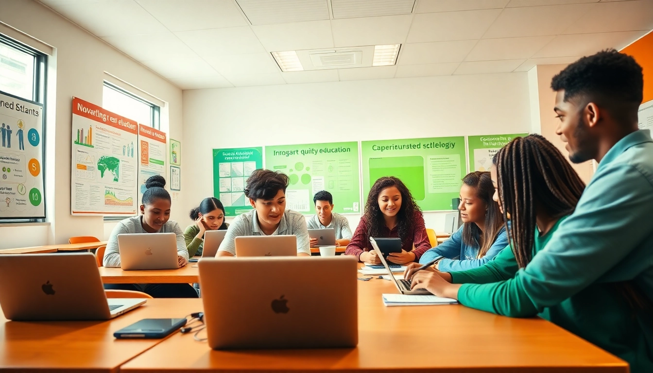 Innovative classroom setting emphasizing education equity and collaboration among diverse students.