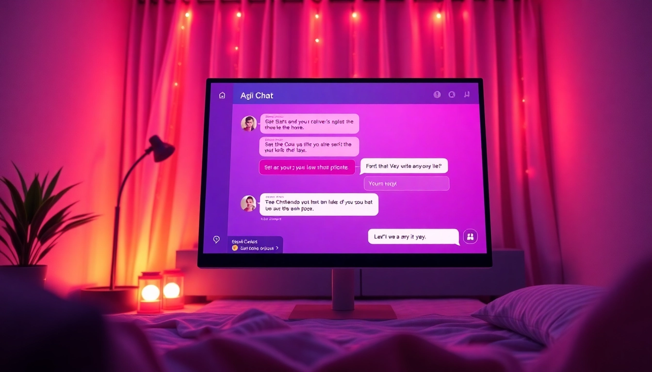 Interactive AI sex chat interface showcasing digital intimacy and playful conversation.