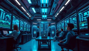 Visualize advanced technology in a cloud mining facility emphasizing top cloud mining trends for 2025.