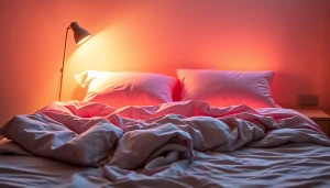 Cuscini letto colorati disposti su un letto elegante, per un riposo confortevole e stiloso.
