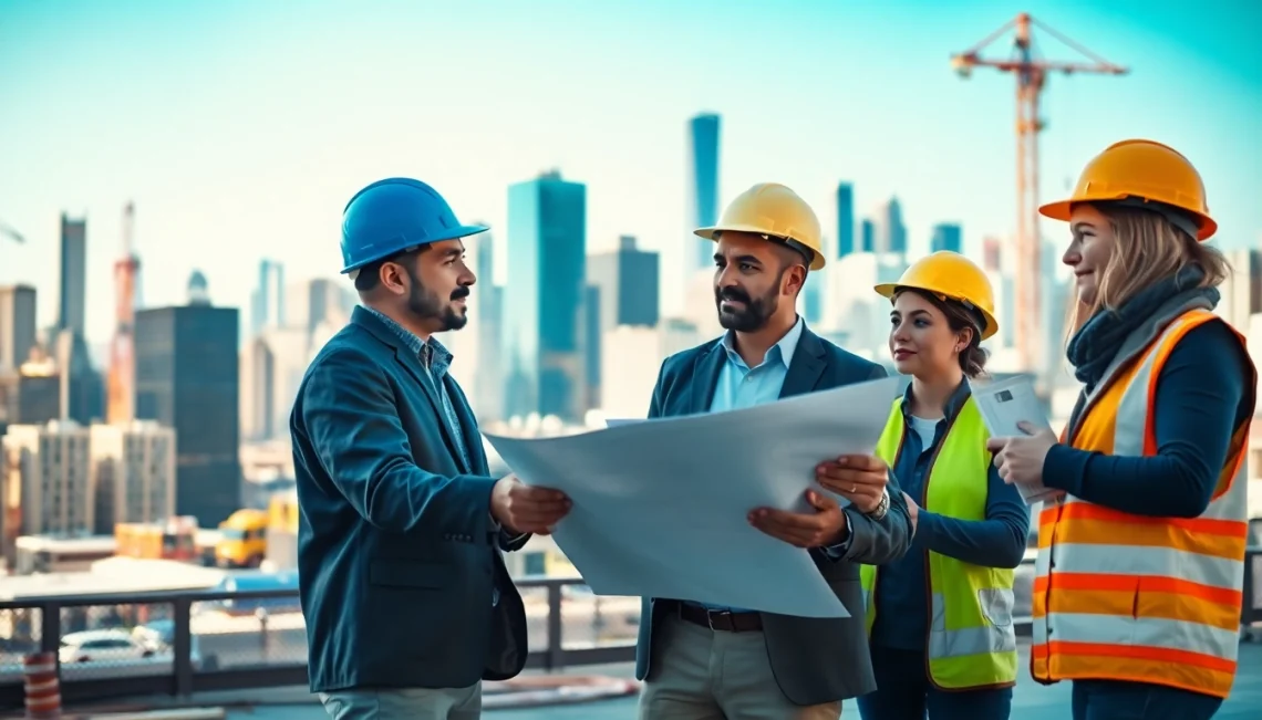 Manhattan Construction Manager engaging with a team on-site to ensure effective project management