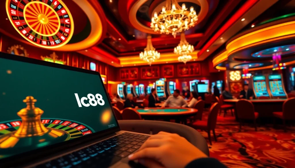 Engaging scene of players logging into lc88 đăng nhập for an exciting casino experience.