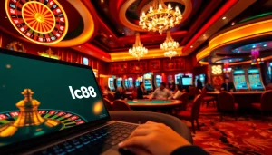 Engaging scene of players logging into lc88 đăng nhập for an exciting casino experience.
