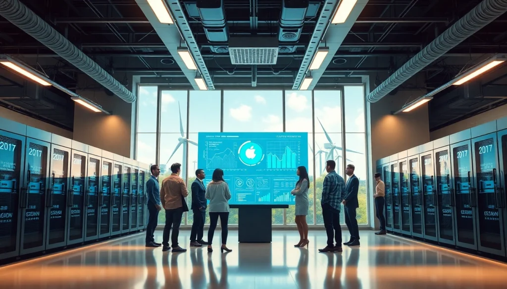 Innovative cloud mining bitcoin facility highlighting advanced technology and renewable energy.