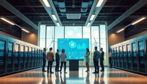 Innovative cloud mining bitcoin facility highlighting advanced technology and renewable energy.