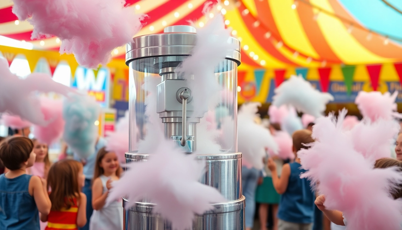 Ervaar de absorberende werking van suikerspin in een levendige kermissetting.