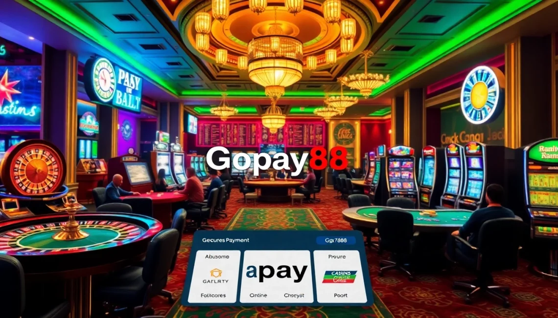 Experience thrilling gameplay with Gopay88 as players engage at dynamic casino tables and slot machines.