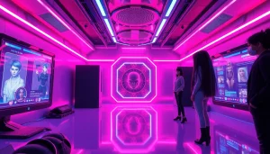 Engaging digital scene with NSFW character interactions in a futuristic setting.