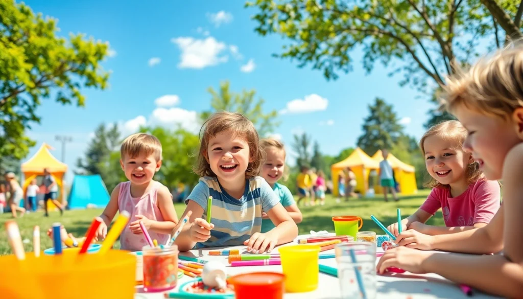 Children enjoying activities at Holiday camps showcasing teamwork and fun.