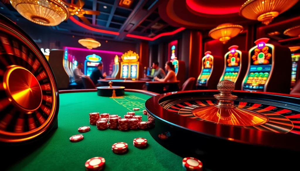 Playing exciting casino games at BK8 online, featuring roulette and poker action.